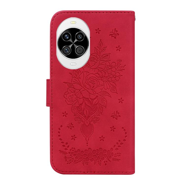 For Huawei nova 14 Butterfly Rose Embossed Leather Phone Case