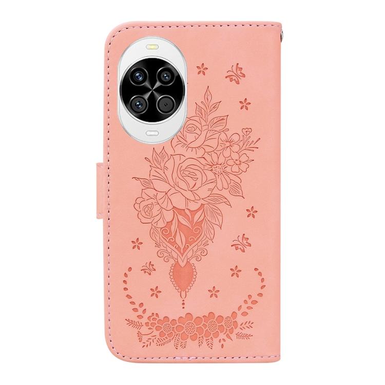 For Huawei nova 14 Butterfly Rose Embossed Leather Phone Case