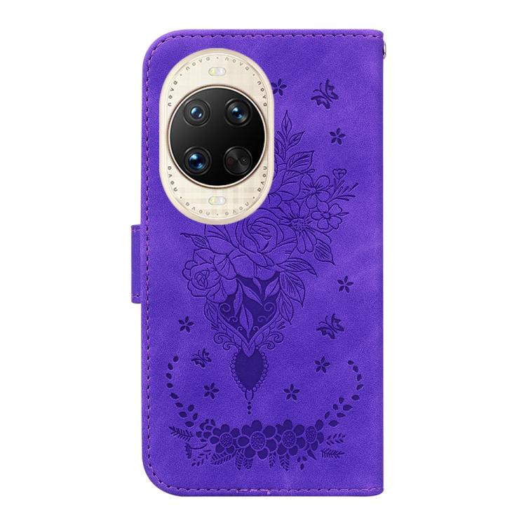 For Huawei nova 14 Ultra Butterfly Rose Embossed Leather Phone Case