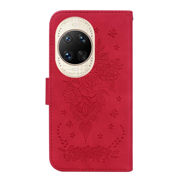 For Huawei nova 14 Ultra Butterfly Rose Embossed Leather Phone Case