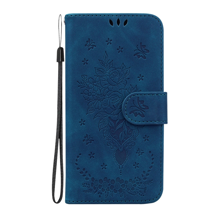 For Redmi 13 4G Butterfly Rose Embossed Leather Phone Case