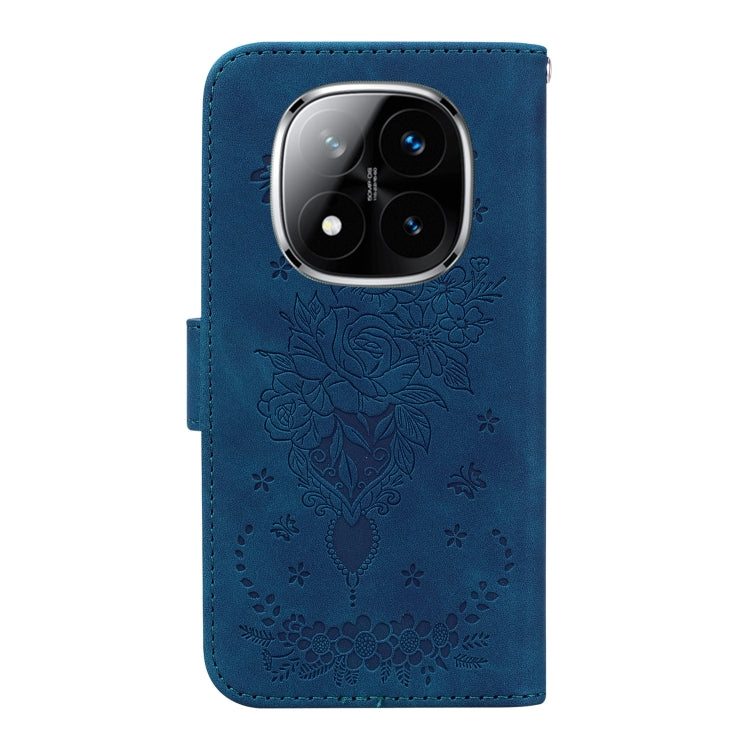 For Redmi Note 14 Pro / Note 14 Pro+ 5G Butterfly Rose Embossed Leather Phone Case