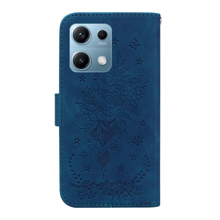 For Redmi Note 14S 4G Butterfly Rose Embossed Leather Phone Case