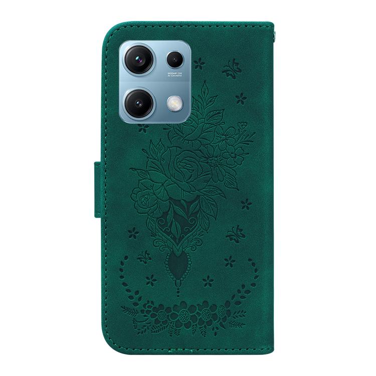 For Redmi Note 14S 4G Butterfly Rose Embossed Leather Phone Case