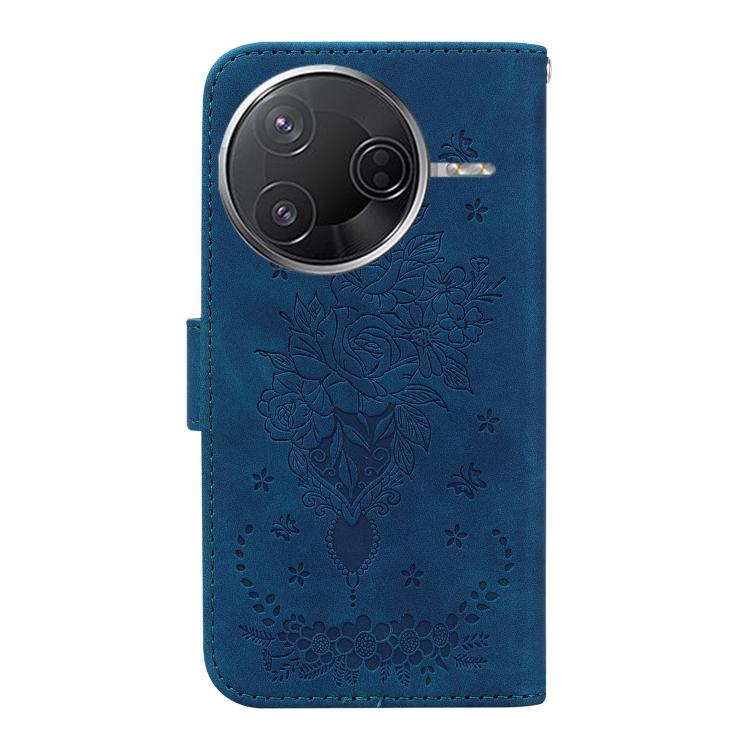 For Redmi K80 / K80 Pro / Xiaomi Poco F7 Pro Butterfly Rose Embossed Leather Phone Case