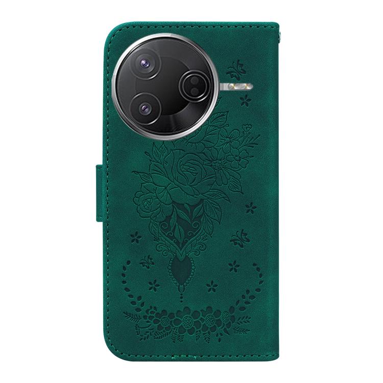 For Redmi K80 / K80 Pro / Xiaomi Poco F7 Pro Butterfly Rose Embossed Leather Phone Case