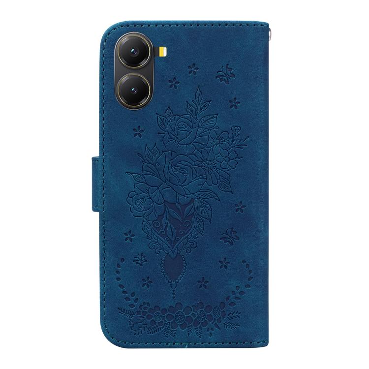For Redmi Turbo 4 / Xiaomi Poco X7 Pro Butterfly Rose Embossed Leather Phone Case