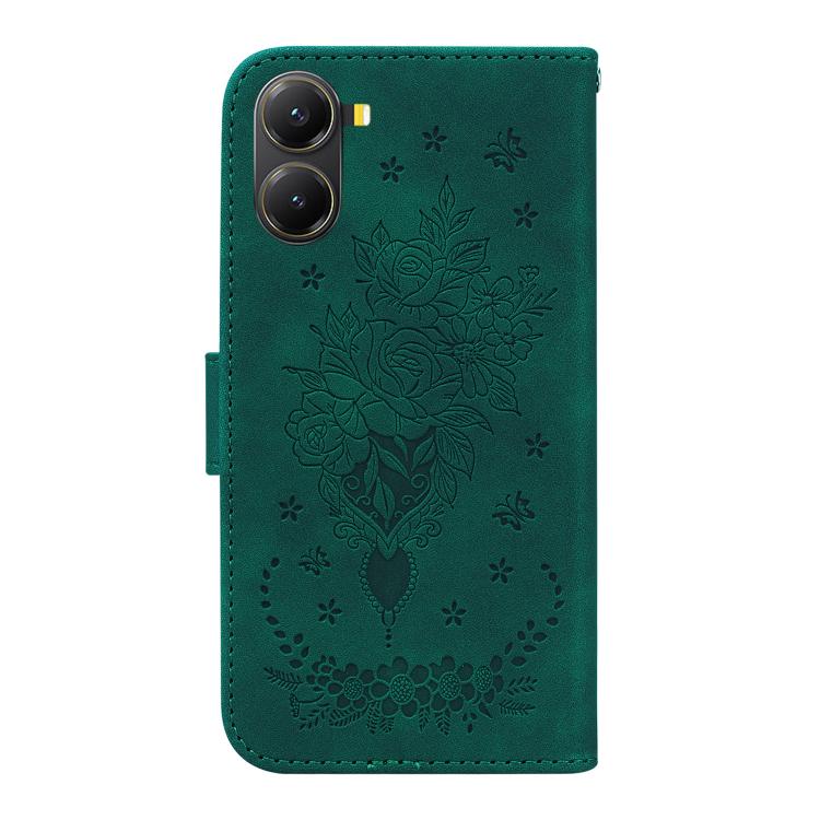 For Redmi Turbo 4 / Xiaomi Poco X7 Pro Butterfly Rose Embossed Leather Phone Case
