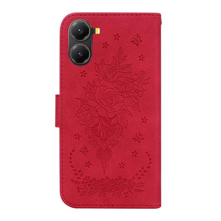 For Redmi Turbo 4 / Xiaomi Poco X7 Pro Butterfly Rose Embossed Leather Phone Case