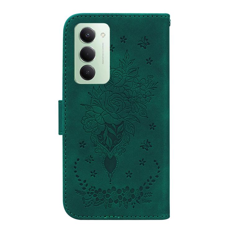 For Redmi 15 5G / 4G EU 171mm Butterfly Rose Embossed Leather Phone Case