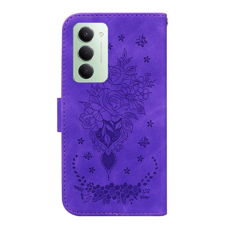 For Redmi 15 5G / 4G EU 171mm Butterfly Rose Embossed Leather Phone Case