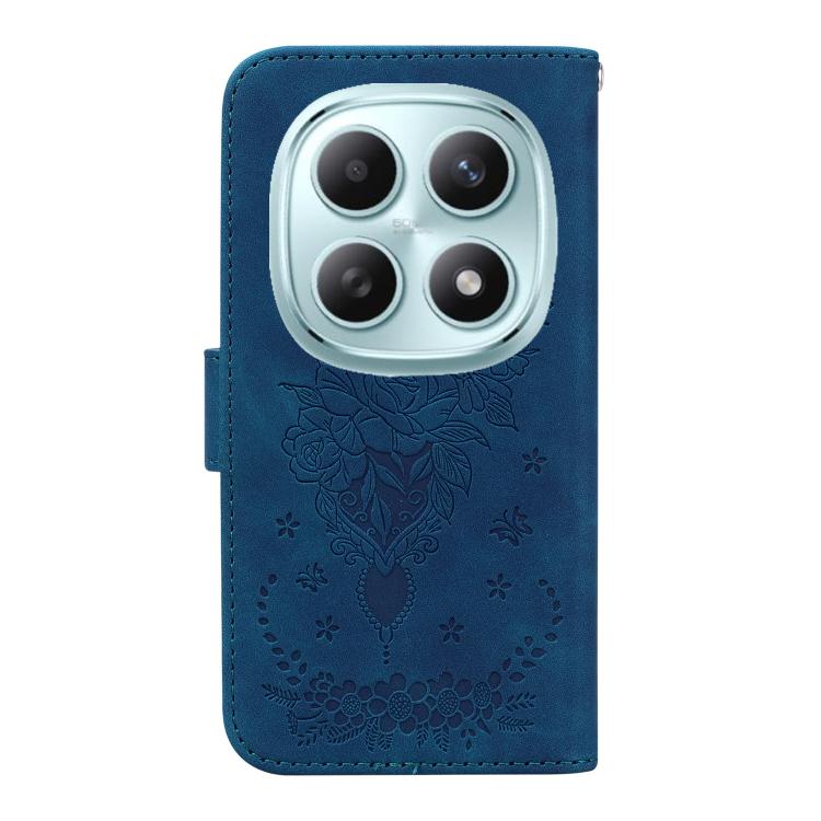 For Redmi Note 15 4G / 5G Global 164mm / Poco M8 5G Butterfly Rose Embossed Leather Phone Case
