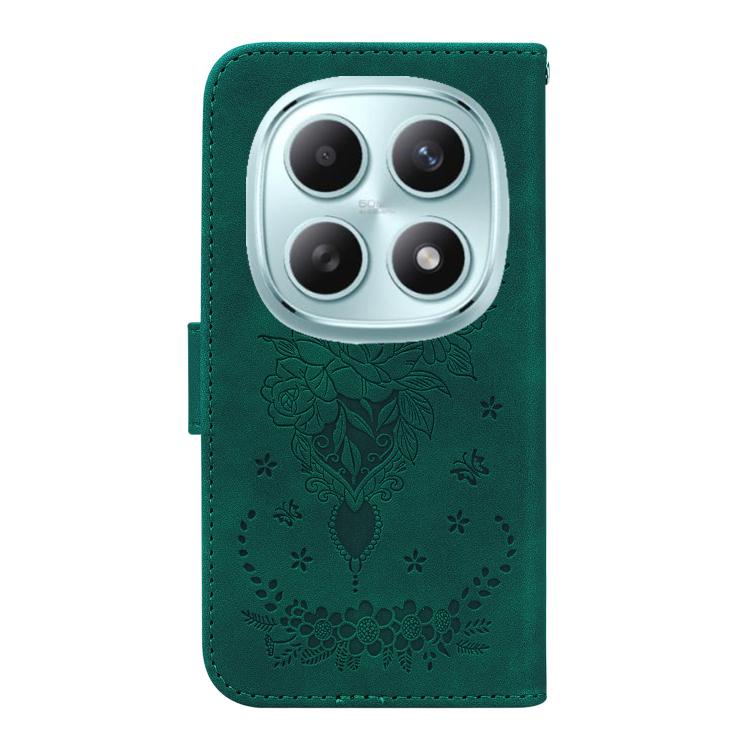 For Redmi Note 15 4G / 5G Global 164mm / Poco M8 5G Butterfly Rose Embossed Leather Phone Case