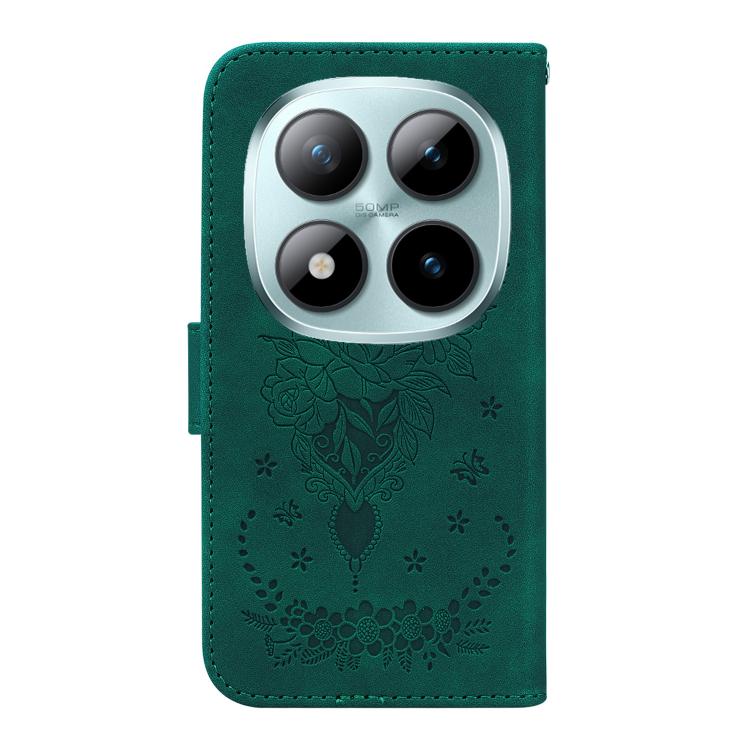 For Redmi Note 15 Pro 5G Global 163.6mm Butterfly Rose Embossed Leather Phone Case