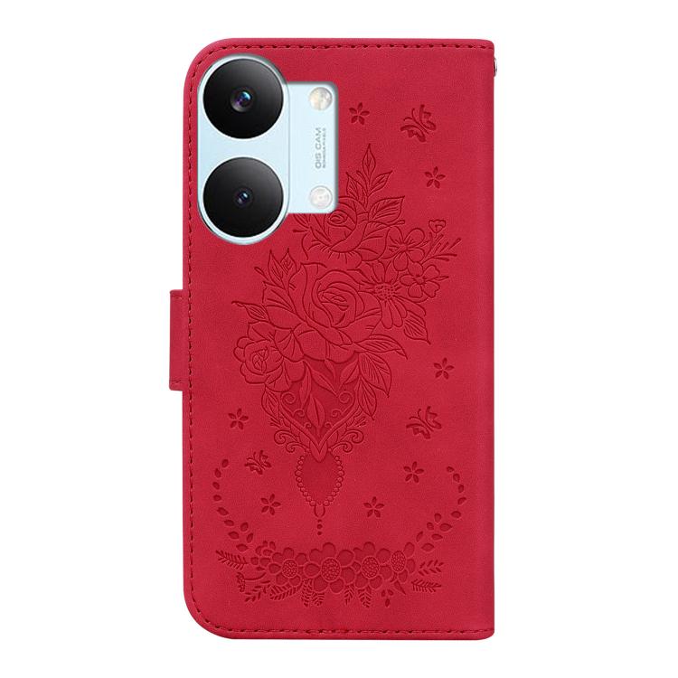 For Redmi Turbo 5 Max 5G / Poco X8 Pro Max 5G Butterfly Rose Embossed Leather Phone Case