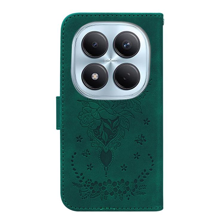 For Redmi Note 15 Pro 4G Global 163.2mm Butterfly Rose Embossed Leather Phone Case