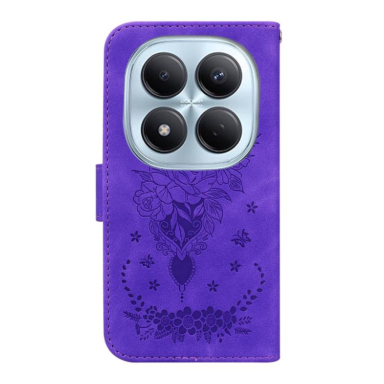 For Redmi Note 15 Pro 4G Global 163.2mm Butterfly Rose Embossed Leather Phone Case
