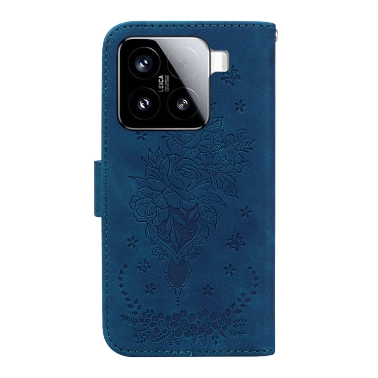 For Xiaomi 15 Butterfly Rose Embossed Leather Phone Case