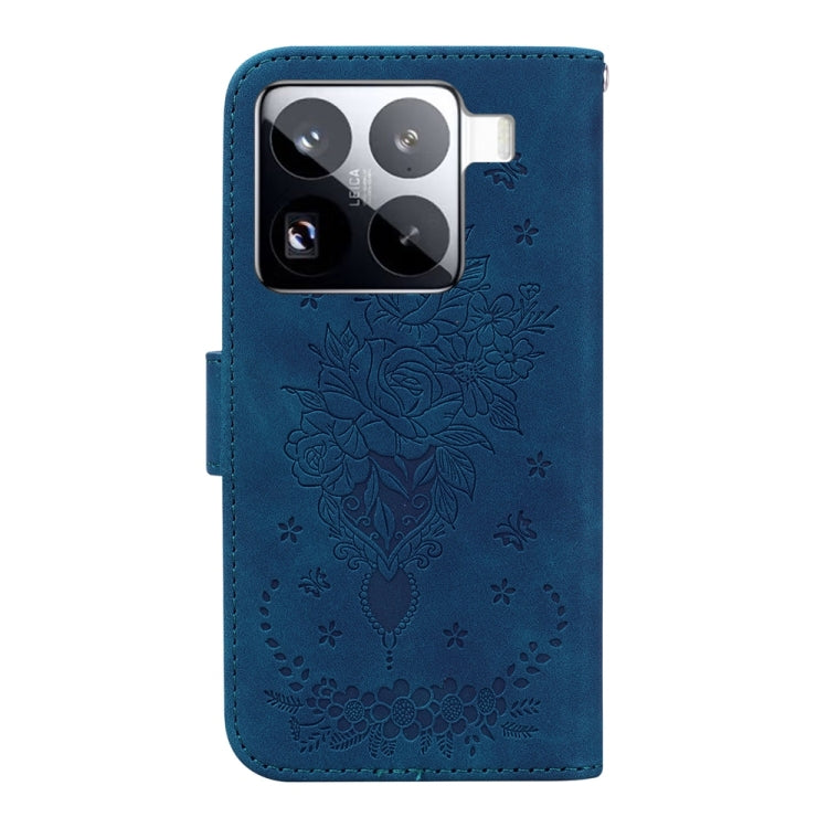 For Xiaomi 15 Pro Butterfly Rose Embossed Leather Phone Case