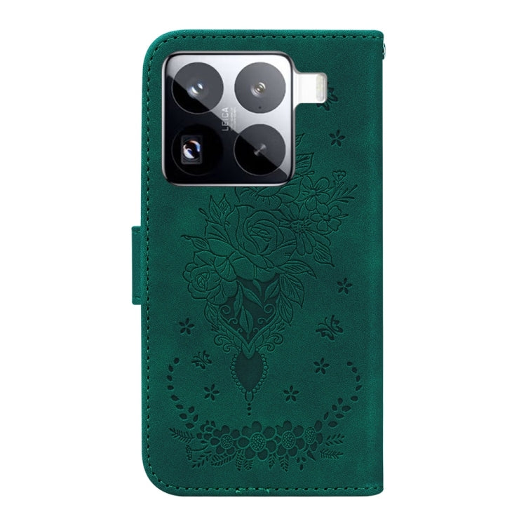 For Xiaomi 15 Pro Butterfly Rose Embossed Leather Phone Case