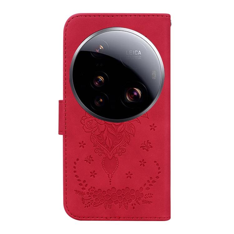 For Xiaomi 15 Ultra Butterfly Rose Embossed Leather Phone Case