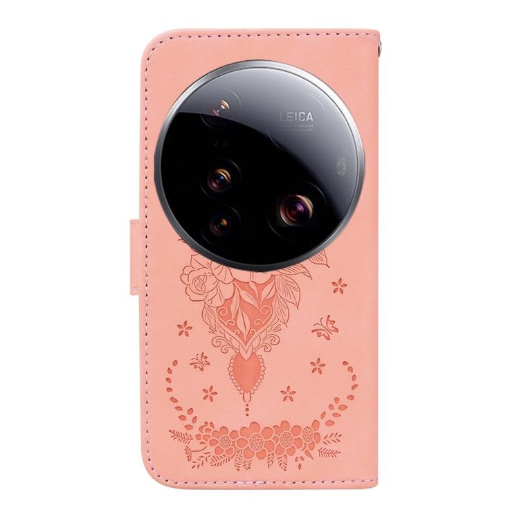 For Xiaomi 15 Ultra Butterfly Rose Embossed Leather Phone Case