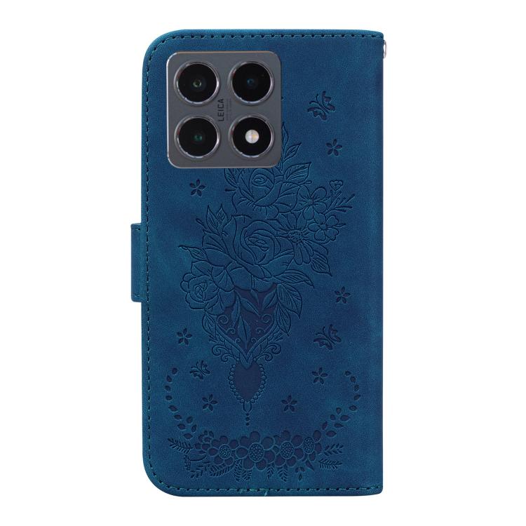 For Xiaomi 15T 5G Butterfly Rose Embossed Leather Phone Case