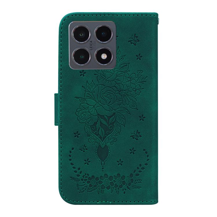For Xiaomi 15T 5G Butterfly Rose Embossed Leather Phone Case