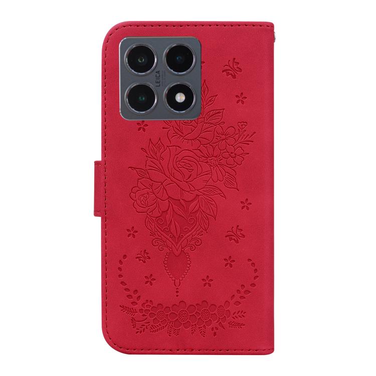 For Xiaomi 15T 5G Butterfly Rose Embossed Leather Phone Case