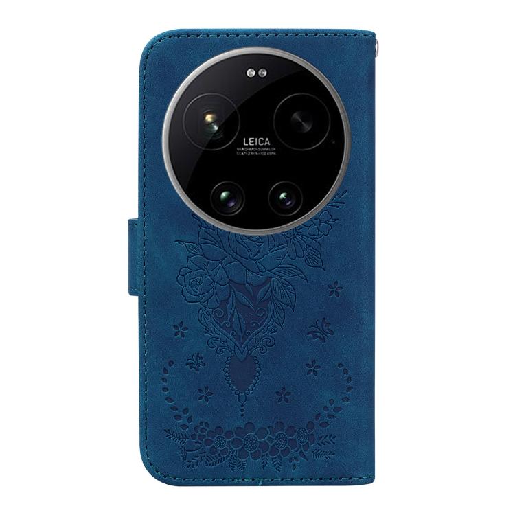 For Xiaomi 17 Ultra Butterfly Rose Embossed Leather Phone Case