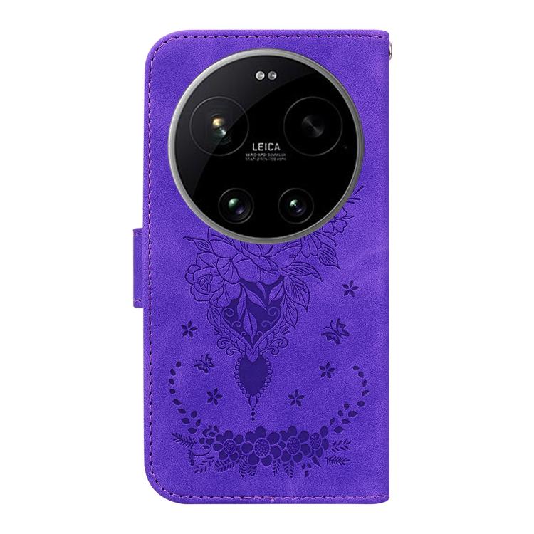 For Xiaomi 17 Ultra Butterfly Rose Embossed Leather Phone Case