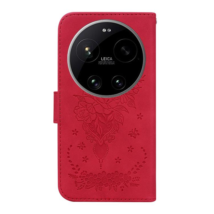 For Xiaomi 17 Ultra Butterfly Rose Embossed Leather Phone Case