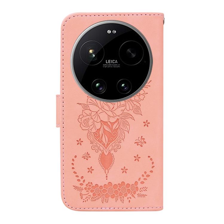 For Xiaomi 17 Ultra Butterfly Rose Embossed Leather Phone Case