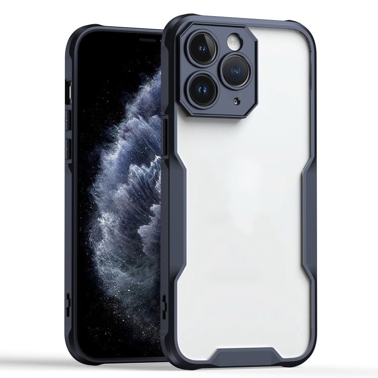 For iPhone 11 Pro Max Armor Shockproof PC Hybrid TPU Phone Case - Black