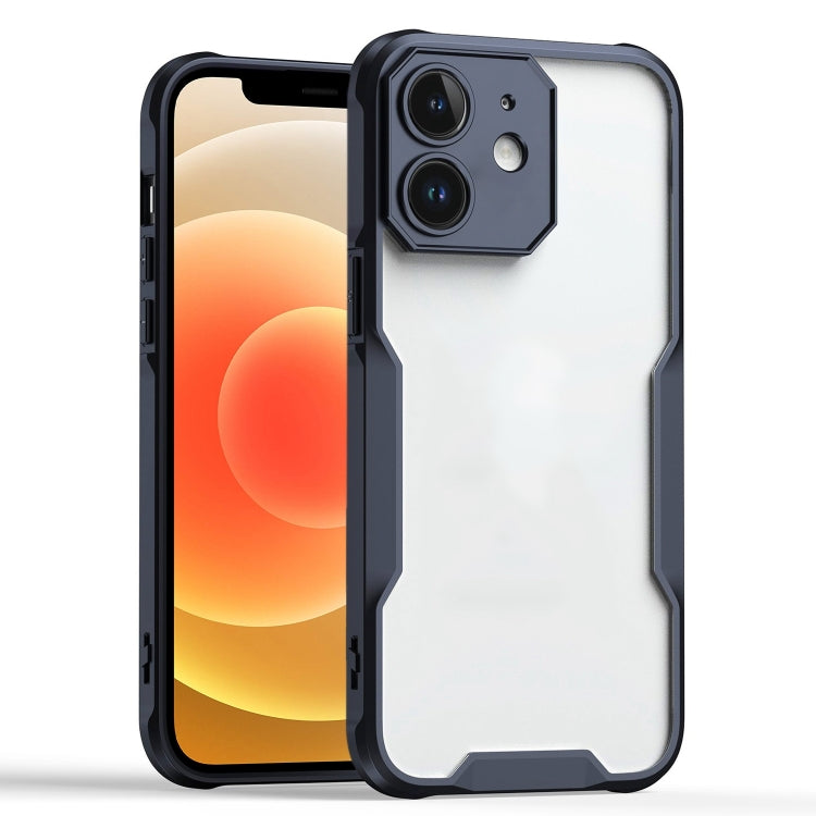 For iPhone 12 Armor Shockproof PC Hybrid TPU Phone Case - Black
