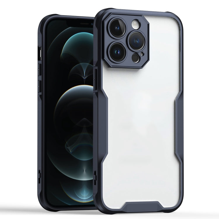 For iPhone 12 Pro Max Armor Shockproof PC Hybrid TPU Phone Case - Black