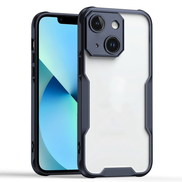 For iPhone 13 Armor Shockproof PC Hybrid TPU Phone Case - Black
