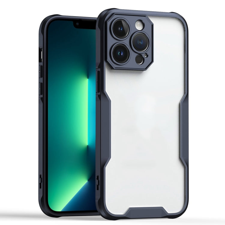 For iPhone 13 Pro Armor Shockproof PC Hybrid TPU Phone Case - Black