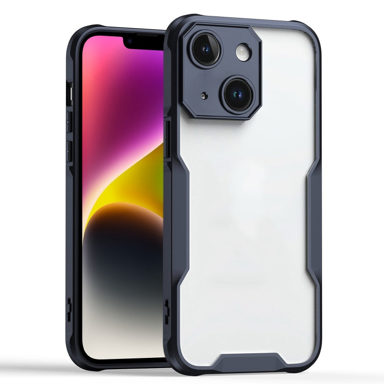 For iPhone 14 Armor Shockproof PC Hybrid TPU Phone Case - Black