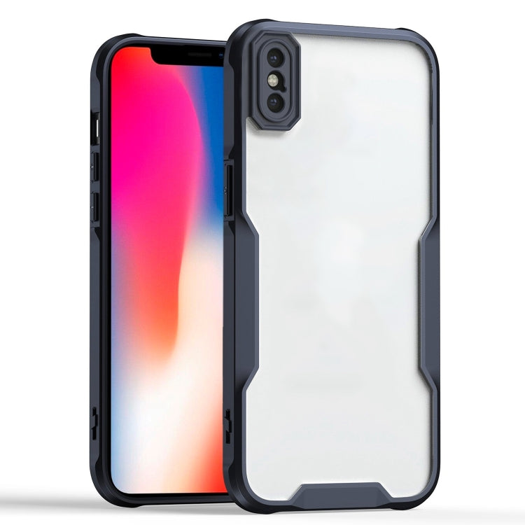 For iPhone XS / X Armor Shockproof PC Hybrid TPU Phone Case - Black