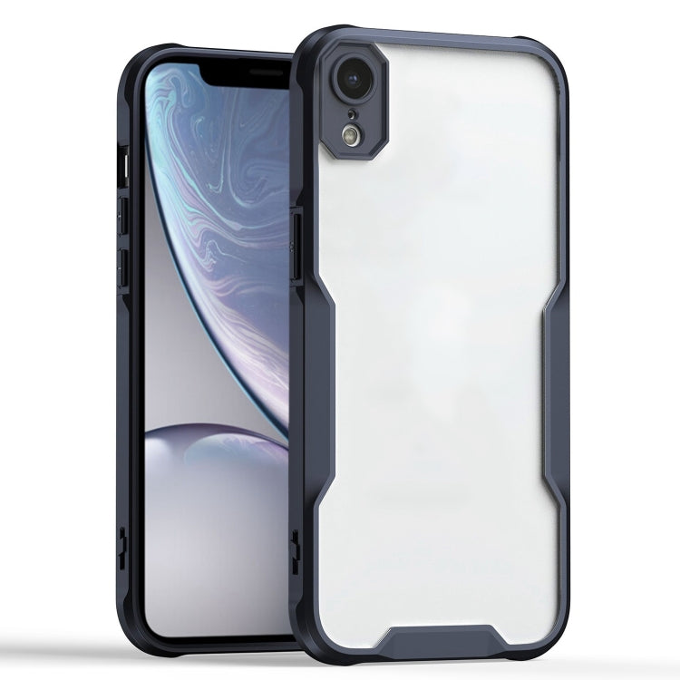 For iPhone XR Armor Shockproof PC Hybrid TPU Phone Case - Black