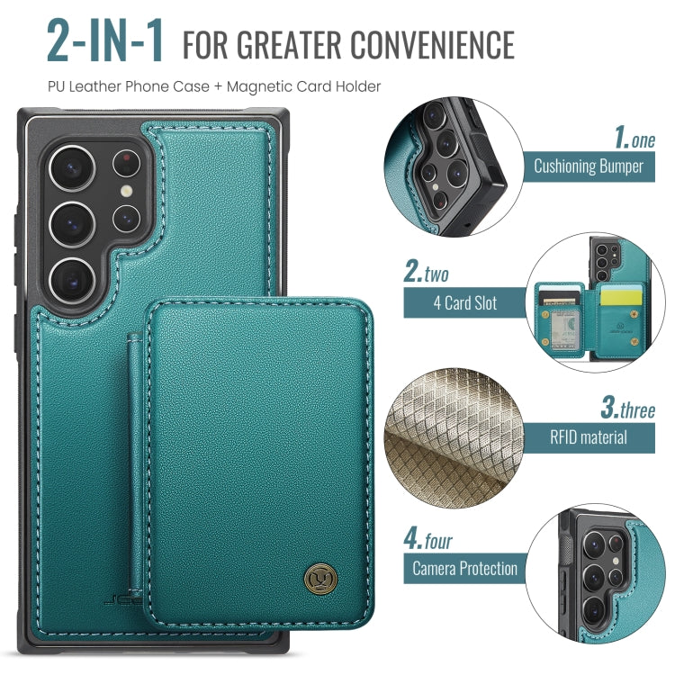 For Samsung Galaxy S22 Ultra 5G JEEHOOD J05 Business Magnetic Style RFID Leather Phone Case