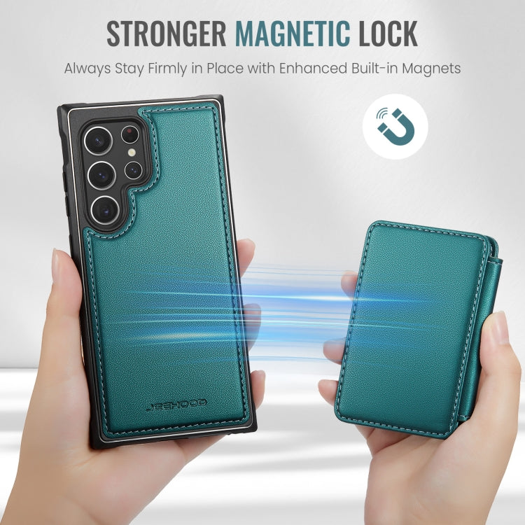 For Samsung Galaxy S22 Ultra 5G JEEHOOD J05 Business Magnetic Style RFID Leather Phone Case