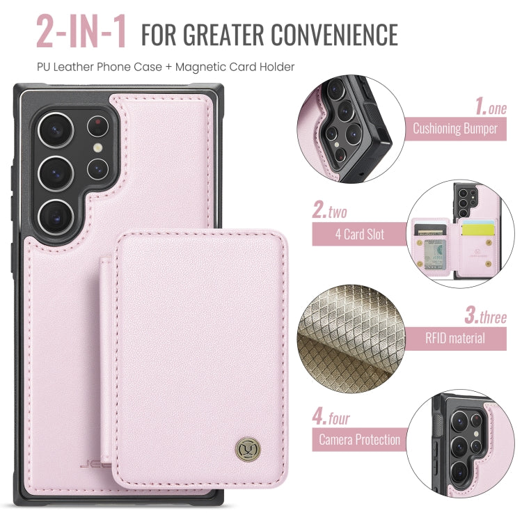 For Samsung Galaxy S22 Ultra 5G JEEHOOD J05 Business Magnetic Style RFID Leather Phone Case