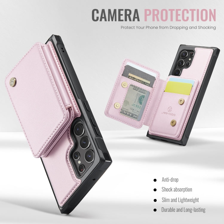 For Samsung Galaxy S22 Ultra 5G JEEHOOD J05 Business Magnetic Style RFID Leather Phone Case