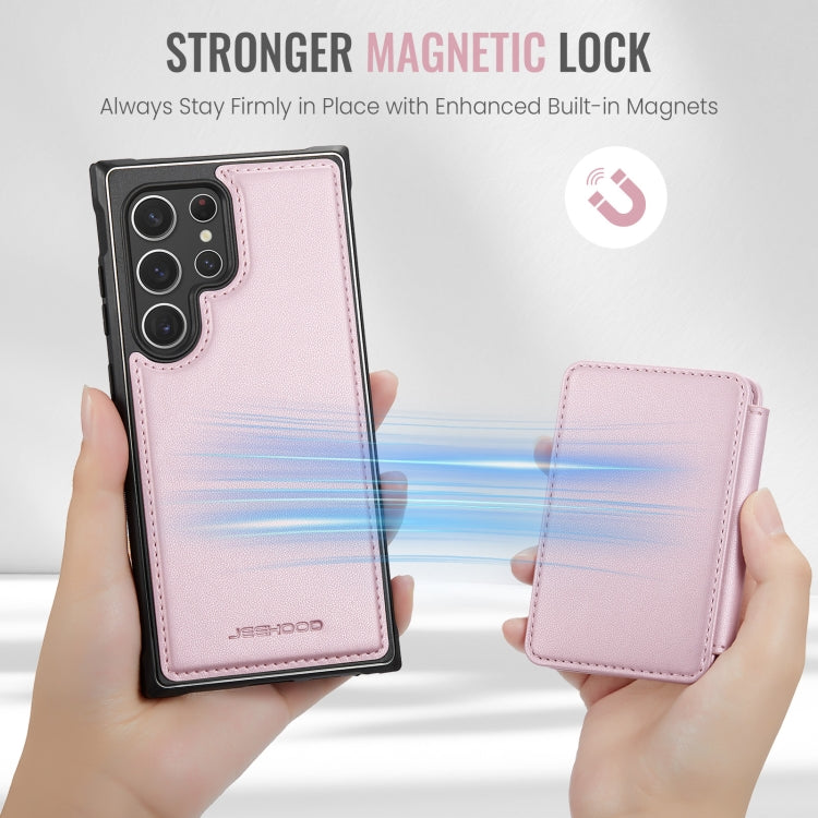For Samsung Galaxy S22 Ultra 5G JEEHOOD J05 Business Magnetic Style RFID Leather Phone Case
