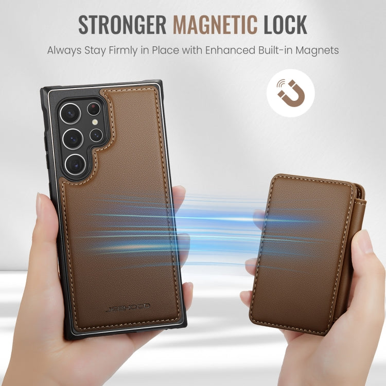 For Samsung Galaxy S22 Ultra 5G JEEHOOD J05 Business Magnetic Style RFID Leather Phone Case