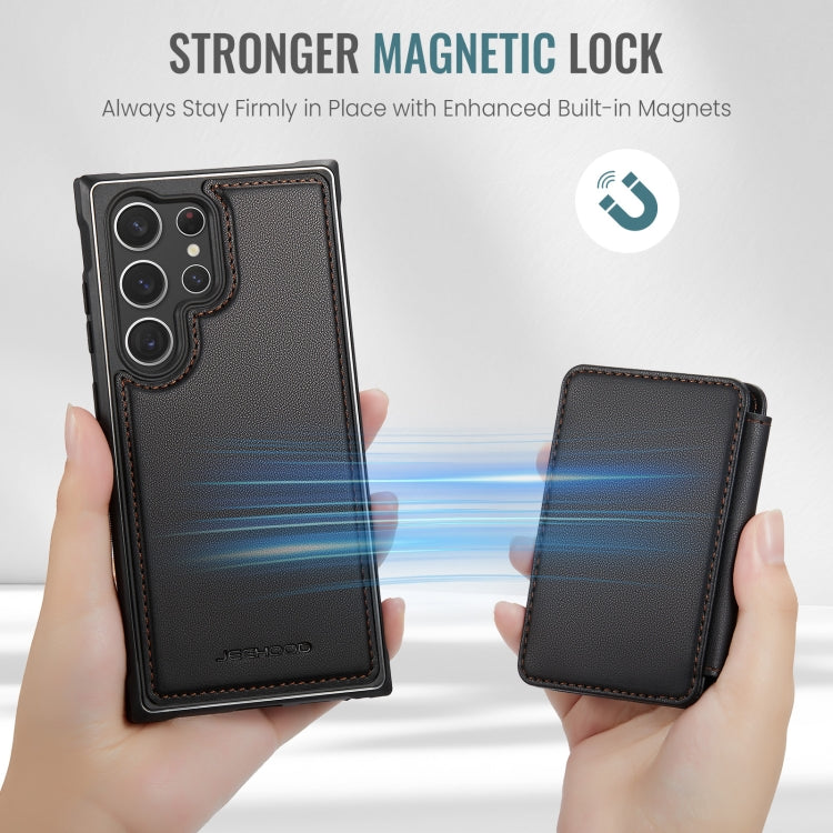 For Samsung Galaxy S23 Ultra 5G JEEHOOD J05 Business Magnetic Style RFID Leather Phone Case