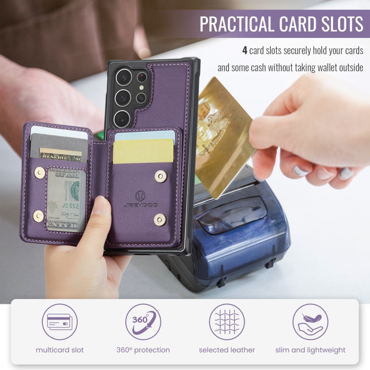 For Samsung Galaxy S23 Ultra 5G JEEHOOD J05 Business Magnetic Style RFID Leather Phone Case