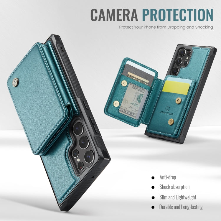 For Samsung Galaxy S23 Ultra 5G JEEHOOD J05 Business Magnetic Style RFID Leather Phone Case